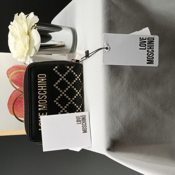 MOSCHINO "Love Moschino" Studded Zip Around Continental Wallet - Picture 4 of 16